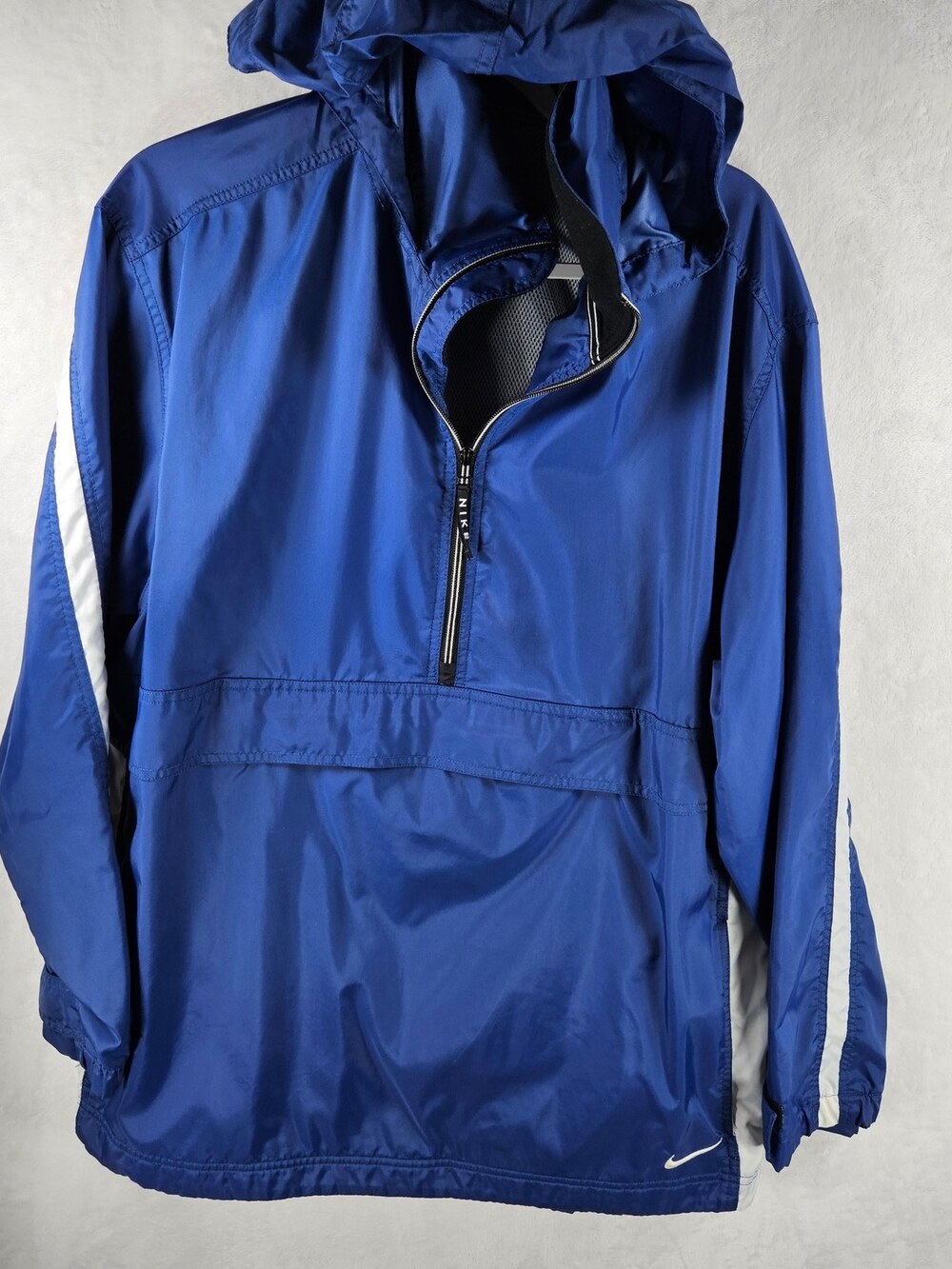 Nike Windbreaker Half-Zip Hooded Jacket Royal Blue Men's Size Medium